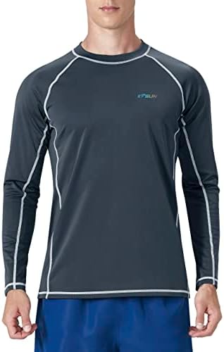 Camisas de natação masculinas upf 50+ guarda-precipitação de manga longa de manga longa Camisas de proteção de praia de proteção