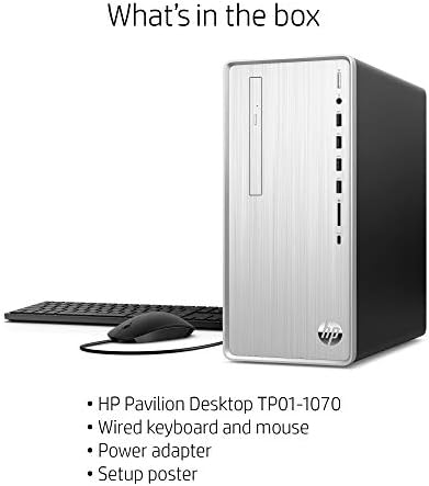 HP Pavilion Desktop, processador de 10ª geração Intel Core i7-10700, 16 GB de RAM, 1 TB disco rígido + 256 GB SSD, Windows 10 Home