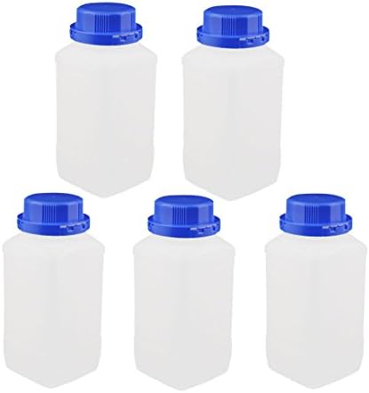Aexit 5pcs 1000ml Garrafas e Jars Plástico Plástico Plástico largo Boca química Amostra química Reagente Garrafas de centrífulos