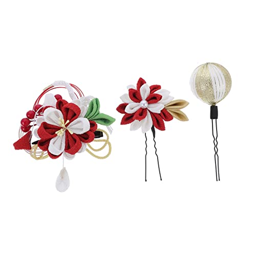 FOMIYES 3PCS Hairpin Bride Headpieces para roupas de cabeça para mulheres para mulheres acessórios de cabelo para mulheres japonesas Tsumami pino de cabelo tradicional Cabelo de casamento