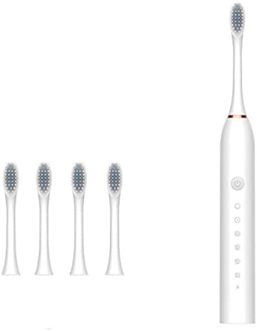 Escova de dentes eletrônica infantil escova de dentes elétricos escova de dentes elétricos vibrando 6 velocidades adultas de 6 velocidades de cerdas macias carregando crianças à prova d'água, rosa