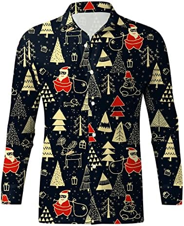 Camisetas de vestido de manga comprida mas masculino de Wocachi, gráfico de neve, gráfico de neve, slim slim fit casual Down Business