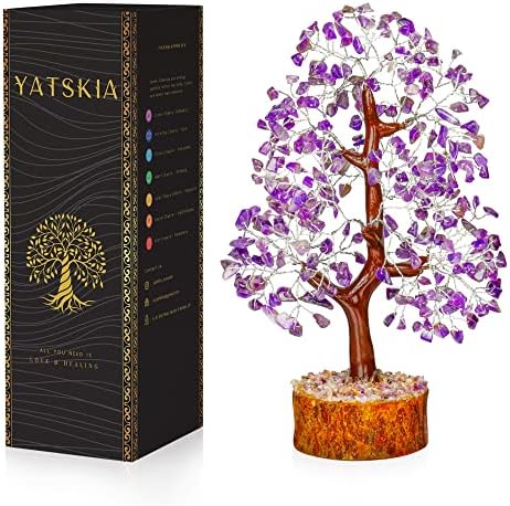 Cristais de Amethyst de Yatskia - Árvore de Cristal para Energia Positiva - Colar Pingente de Cristal - Cristais e Pedras Feng Shui
