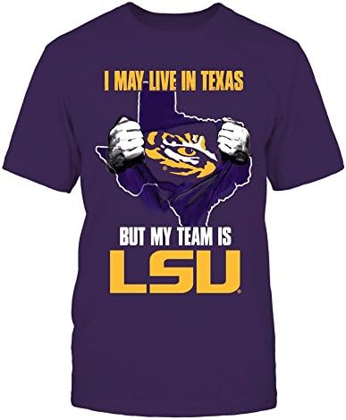 T -shirt de fanprint lsu tigers - ao vivo no Texas