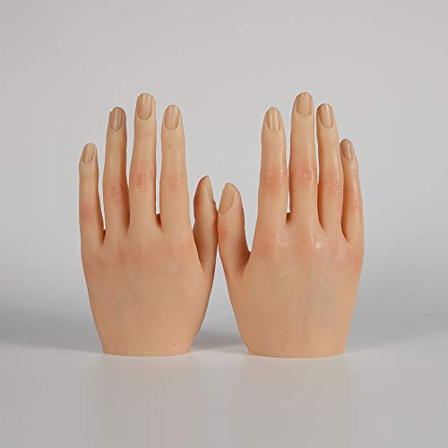 Prática da mão da unha Prática de silicone Mannequim Tamanho da vida Mão como esboço Prática de unha Hands Jóias Ring Beliclo