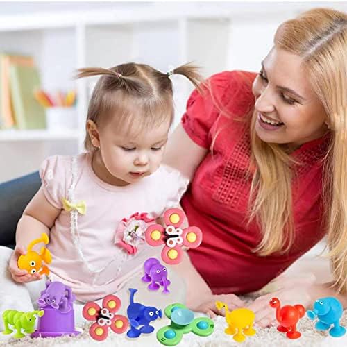 Brinquedos de sucção para crianças, 12 PCs Brinquedos de banho de sucção para bebês suaves, brinquedos de construção de