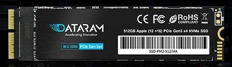 DATARAM 512GB M.2 M-key PCIE NVME SSD para 2013-16 MacBook, Mac Pro, Air, Mini, IMAC