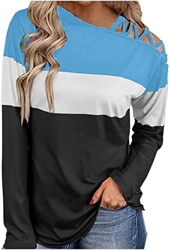 Camisas femininas Nokmopo Casual Casual do ombro para mulheres Camisas de moda de queda