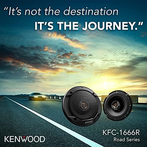 Kenwood KFC-1666r Road Series Speakers de carro-Alto-falantes coaxiais de carro de 2,5 , 300W, impedância de 4 ohm, woofer de pano