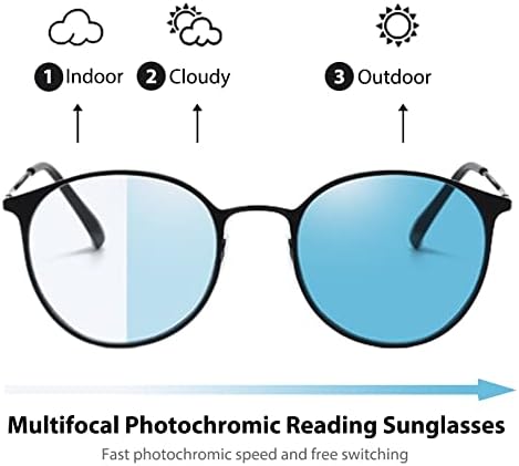 K.Laver Transição Fotochrômica Multifocus Reading Glasses Homens Mulheres No Linha Anti-Luz Azul Leitores Multifocais