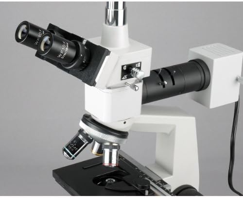 AMSCOPE ME300TA-5M Microscópio metalúrgico trinocular episcópico digital, oculares WF10X e WF16X, ampliação de 40x-640x, iluminação