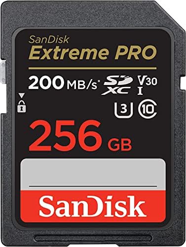 Sandisk Extreme Pro 256GB SD Memory Card para a câmera Vlogging Funciona com o pacote Sony ZV-1 com tudo, menos Stromboli 3.0 Card