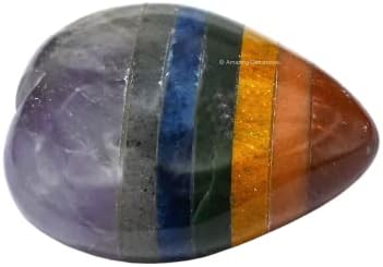 Chakra Crystal Heart Palm Stone - Massagem de bolso Preocupação de pedra para balanceamento de chakra corporal natural, cura de reiki e grade de cristal