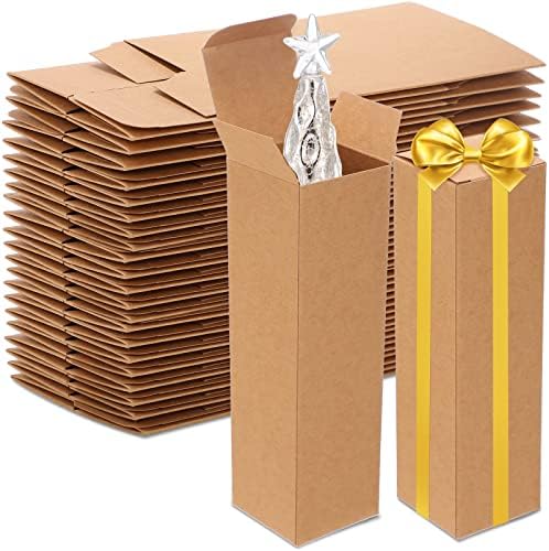 Sabary 50 PCs Small Kraft Paperboard Box 2 em x 2 em x 7 em caixas retangulares de kraft marrom