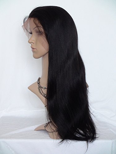 Bom quanlity 20 perucas naturais de cabelo de renda cheia perucas de cabelo humano virgem chinês Remy Human Human Yaki Color #1B
