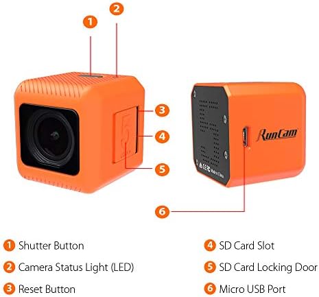 Runcam 5 4K Câmera FPV 1080p HD Micro Action Camera EIS suportou o FOV de 145 graus para FPV Racing Drone e Sport Video Recording, Orange
