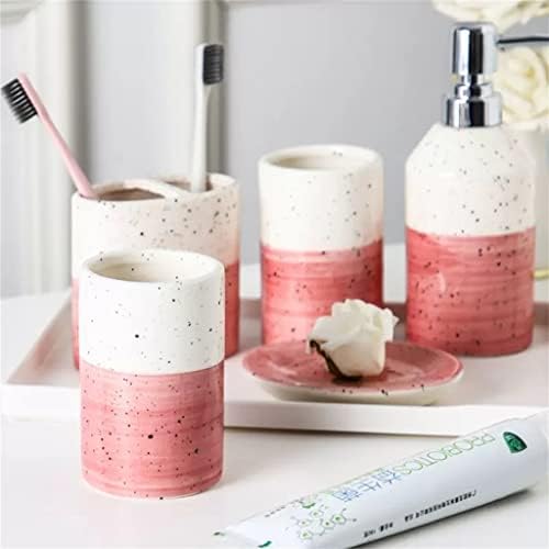 Banheiro de lavagem de estilo japonês Lukeo de cinco ou seis conjuntos de enxaguamento bucal, suprimentos de banheiro de dentes de dentes cerâmica