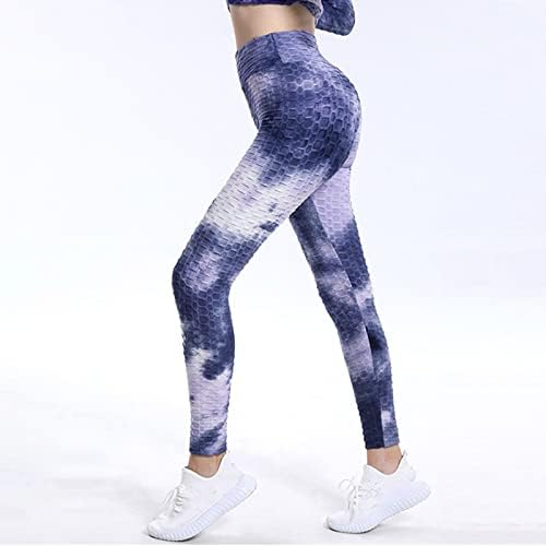 Gradiente Tie-Dye Yoga Workout Leggings Para mulheres de alta cintura de cintura