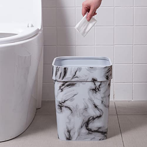 Lixo zerodeko lata lixo quadrado lixo lixo lixo bin sem papel reciclagem de reciclagem de balde com anel superior para o banheiro da cozinha quarto de escritório faculdade dormitório branco