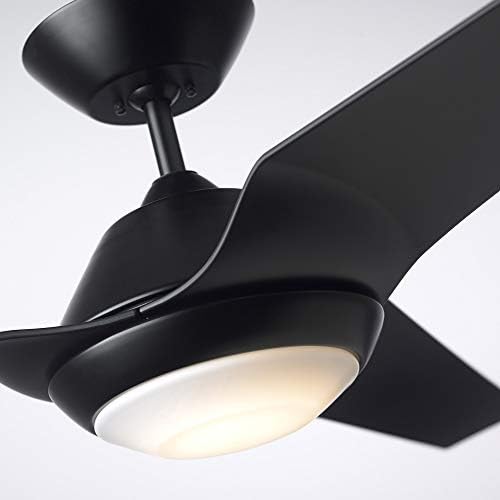 Luminância Kathy Ireland Home Sweep Eco Wi -Fi Smart Teto Fan, 60 polegadas, churrasco preto
