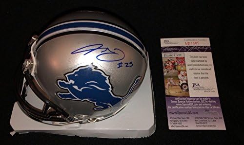 Theo Riddick assinou o mini capacete de Detroit Lions JSA M21505 - Mini capacetes autografados da NFL