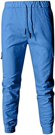 Calça de calça exagerada calça de ioga de ioga homens splicing macacão imprimido de bolso casual work calças de calça casual