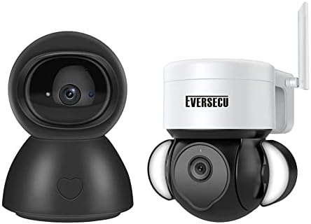 Eversecu 1pcs tuya smart 2.4GHz e 5 GHz WiFi Home Security Camera + 1pcs Tuya Smart Outdoor Outdoor Spotlight WiFi