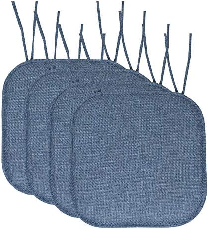 Almofadas de almofada de cadeira almofadas de espuma com laços de favo de mel deslizamento sem skid de borracha traseira quadrada arredondada 16 x 16 tampa de assento