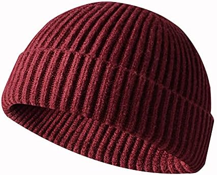 Chapéus de inverno para homens Mulheres alongadas macias grossas de cor maciça de cor sólida e compacável Cap para esqui de