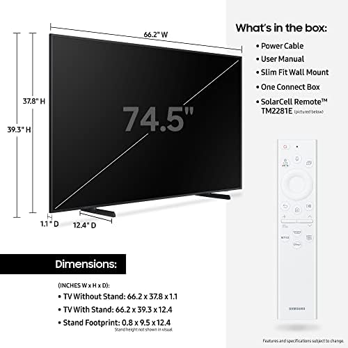 A classe Samsung de 75 polegadas QLED The Frame Series-Quantum HDR Smart TV com Alexa embutido