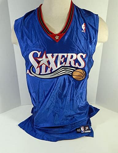 2003-04 Philadelphia 76ers Game Blank emitiu Blue Jersey 46 DP17618 - jogo da NBA usado