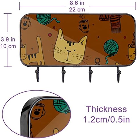 Ganchos de parede Guerotkr, ganchos pendurados, ganchos pegajosos para pendurar, padrão de gato retro de gato resumo padrão