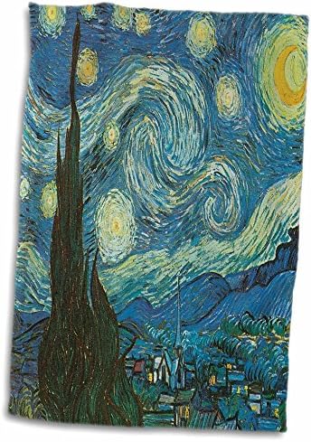 3d Rose the Starry Night por Vincent van Gogh Toalha, 15 x 22, multicolor