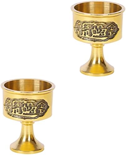 Sewacc 2 pcs xícaras de licor com copo de ioga padrão de cálice budista suprimentos de ornamentos sem gama de vidro de vidro de vidro de festas de adorno presente para meditação de casamento lâmpada de mesa de mesa