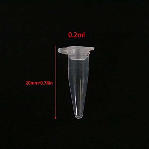 Fvebzem 0,2 ml de centrífuga cônica Tubos de 1000pcs Microcentrífuga Teste de teste de teste de plástico com tampa amostra de plástico