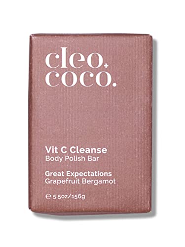 Barra de limpeza de cleo+coco, barra de sabão de limpeza do corpo da vitamina C, embalagem de resíduos zero, barra