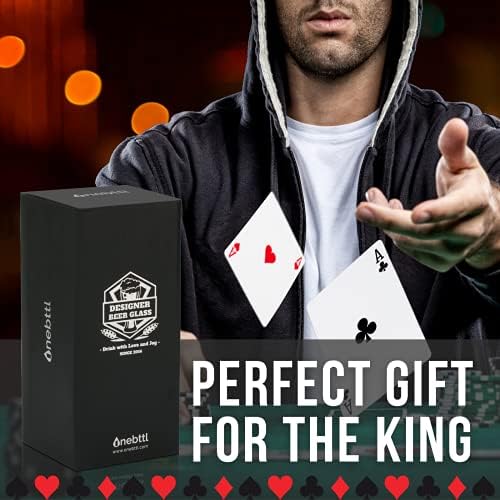 Presentes de pôquer para homens, presentes de jogador de poker exclusivos - o rei do poker - vidro de impressão de