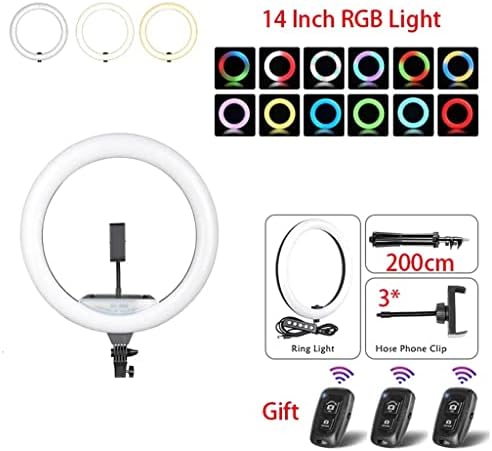 Luz de anel rgb rgb bhvxw com lâmpada de lâmpada de led de suporte do suporte para tripé para transmissão ao vivo anel de maquiagem