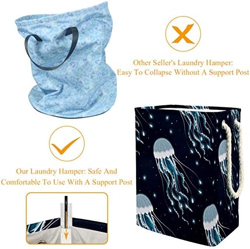 Indicultura de água -viva brilhante 300d Oxford PVC Roupas à prova d'água cesto de roupa grande para cobertores Toys