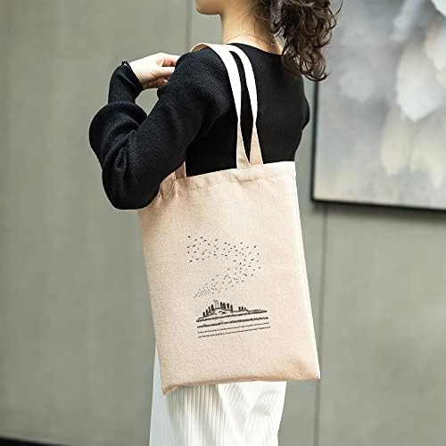 Sacola estética de lona para mulheres Bíblia fofa Bolsas de praia Bolsas compras bolsas de ombro de bolsas de mercearia