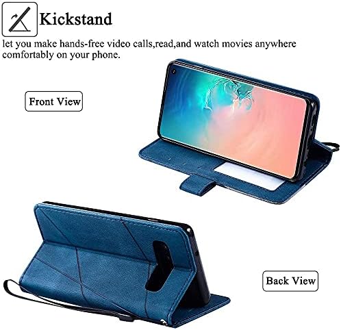 ASUWISH compatível com a caixa da carteira Samsung Galaxy S10 e o protetor da tela de vidro temperado Tolliçador