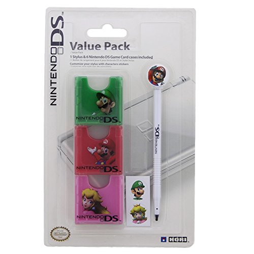 Nintendo DS Value Pack 1 Stylus e 6 Casos de cartão de jogo Nintendo DS