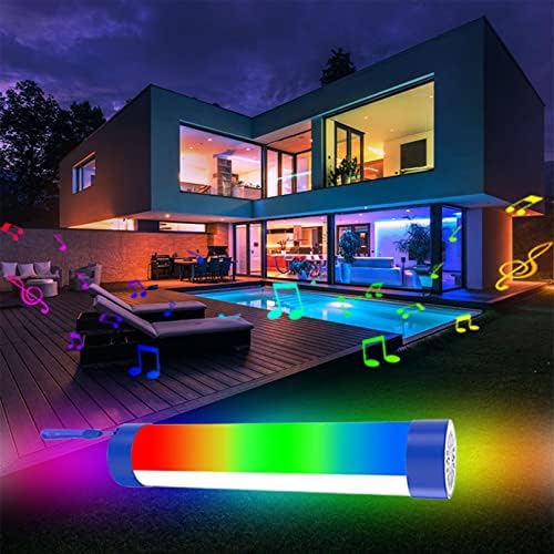 Áudio de tubo de luz Bluetooth portátil recarregável USB com 2 ímãs, RGB Dimmable Color Mudança, lâmpadas de alteração de cor com