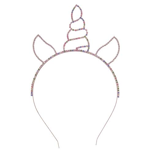 Arsimus pastel arco -íris unicórnio chifre shinestone tiara tiara
