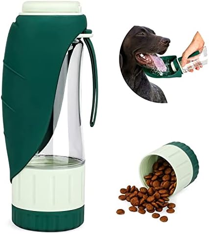 Rakute Pet Dog Water Bottle, Dispensador de água portátil para cães com copo de bebida e recipiente de alimentos à