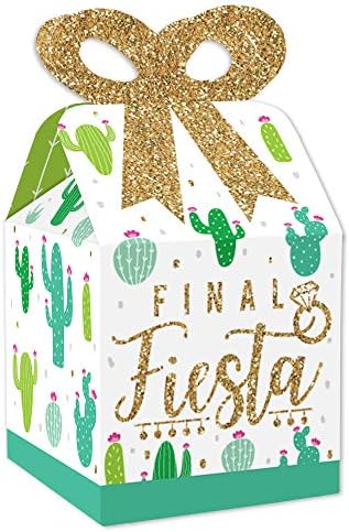 Big Dot of Happiness Final Fiesta - Square Favor Gift Caixas - Last Fiesta Bachelorette Party Box Boxes - Conjunto de 12