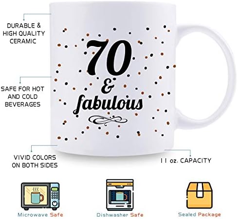 Presentes de 70º aniversário para mulheres canecas - 70 e fabulosa caneca de café 1950 decorações de aniversário