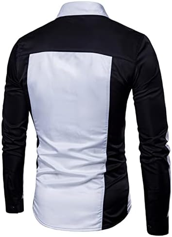 Maiyifu-gj masculina de manga longa camisas de caminhada de retalhos de retalhos de botão tática para baixo camisa de