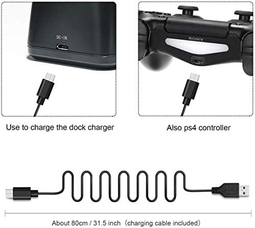 Carregador do controlador para PlayStation 4 Charging Dock Station com indicador de LED para Dock de Carregamento PS4 / PS4 Pro