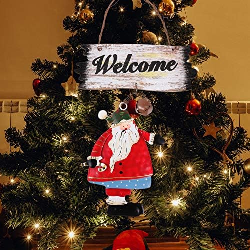 Besportble Christmas Welcome Plate Porta de natal Welcome Placa Xmas Papai Noel Decoração para Holida